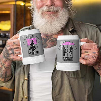 JD's Strip Tees - Merchandise - Beer Mug - Front