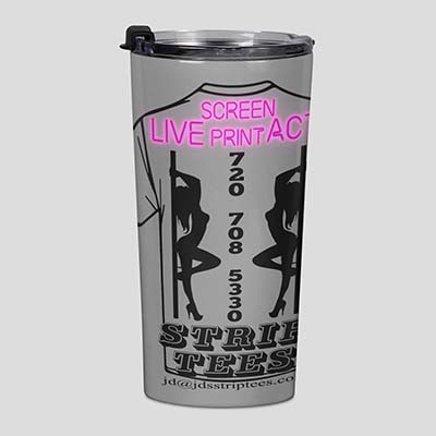 JD's Strip Tees - Merchandise - Travel Mug - Back