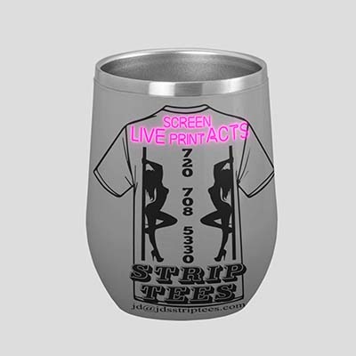 JD's Strip Tees - Merchandise - Wine Tumbler - Front
