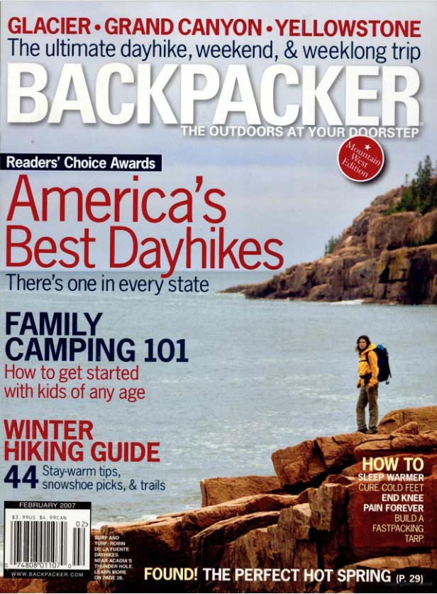 Backpacker Magazine February 2007 cover