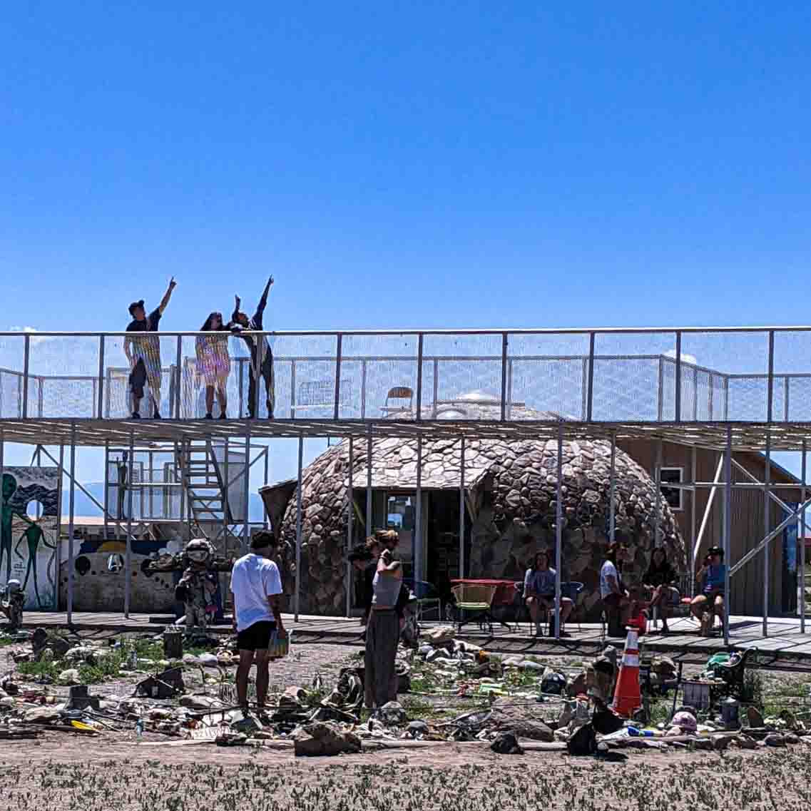 Family at the UFO Watchtower in Hooper, Colorado