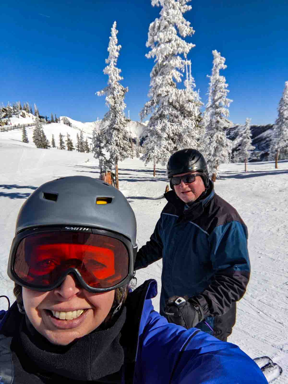 JD and wife Suzanne skiing Monarch