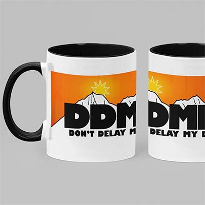 DDMD Don't Delay My Day Rising Sun Coffee Mug